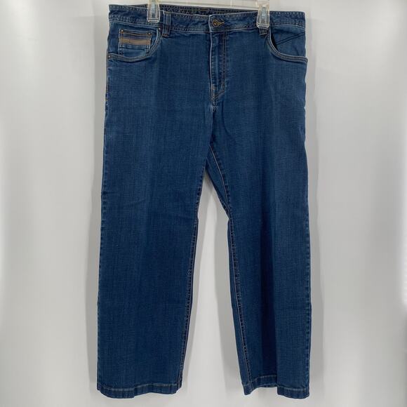 Prana Mens 38x28 Straigh Fit Blue 5‎ Pocket Design Jeans - Picture 4 of 5